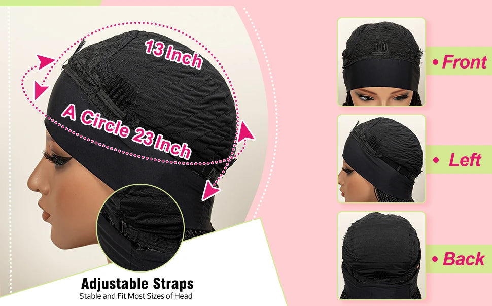 Headband  Braided Wig Synthetic Braid Wig with Hair Band for Women Machine Made Braided Wig 28 Inch Women Wigs