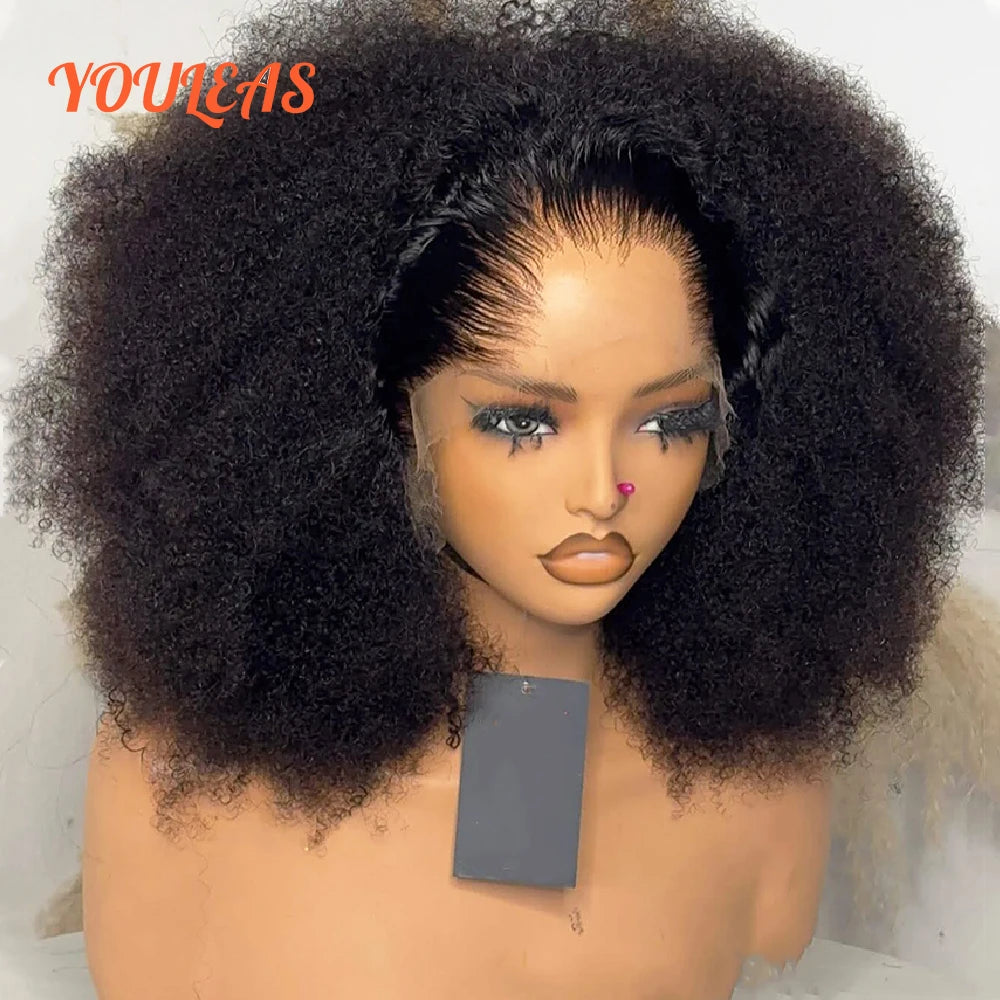Lagos Hairline Afro Kinky Curly Wigs Human Hair Wigs Short Bob Wigs 13x4 Lace Frontal Human Hair Wigs For Woman