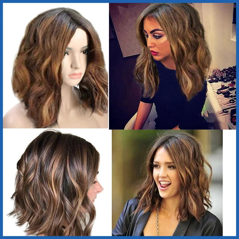 Wig CoverFemale Hair Gold Pink synthetic Wigs Women Brazilian Remy Hair Cheap Popular Hairstyles For Straight And Curly Hair