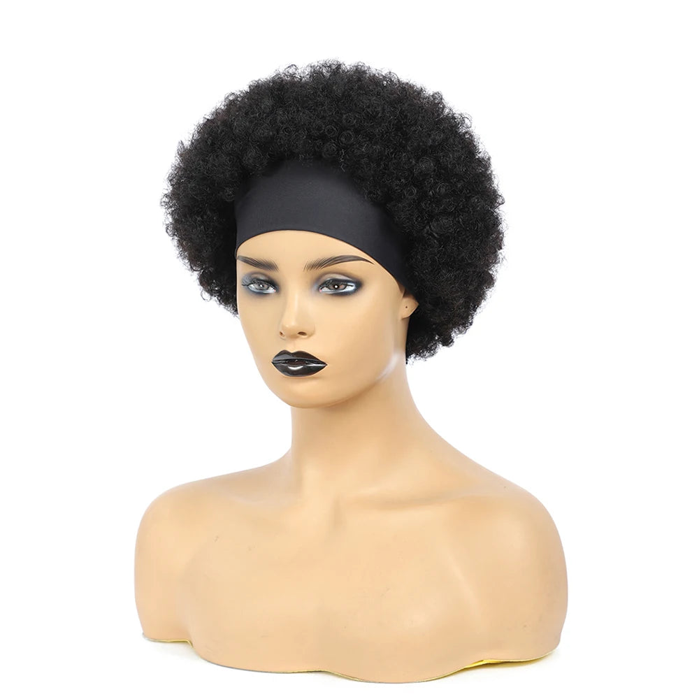 Short Headband Wig Human Hair Water Wave Wigs For Black Woman 6 Inches Brazilian Remy Human Hair Glueless Full Machine Made