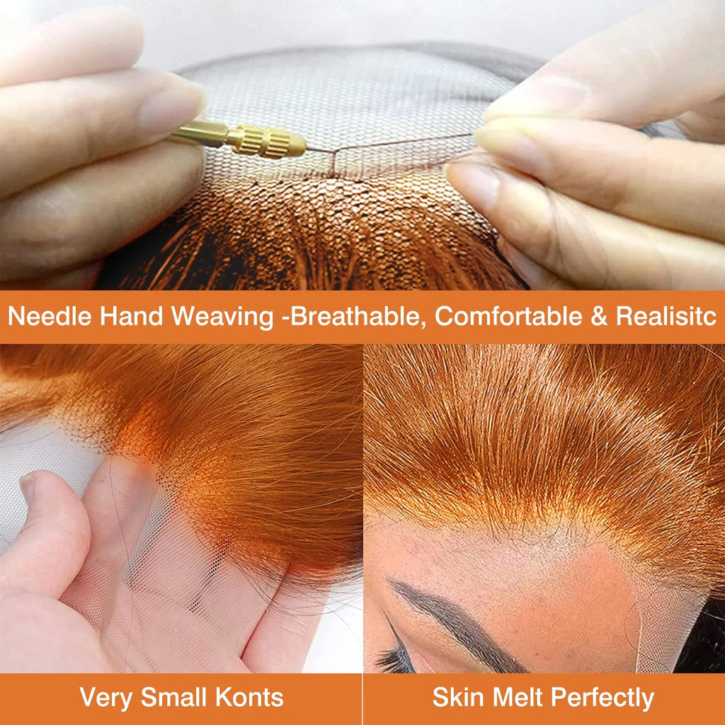 13x4 250% Density Ginger Deep Wave Lace Front Wigs Human Hair 30 Inch Wigs Human Hair HD Lace Front Wigs Human Hair Black Women