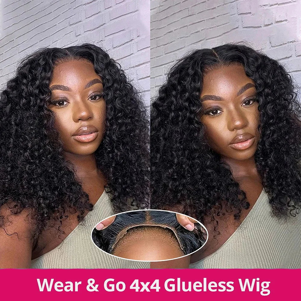 Water Wave Glueless 13*4 Wig  Lace Wig 180% Pre-Plucked Natural Wave Wear Go Glueless Curly Human Hair Wigs For Women