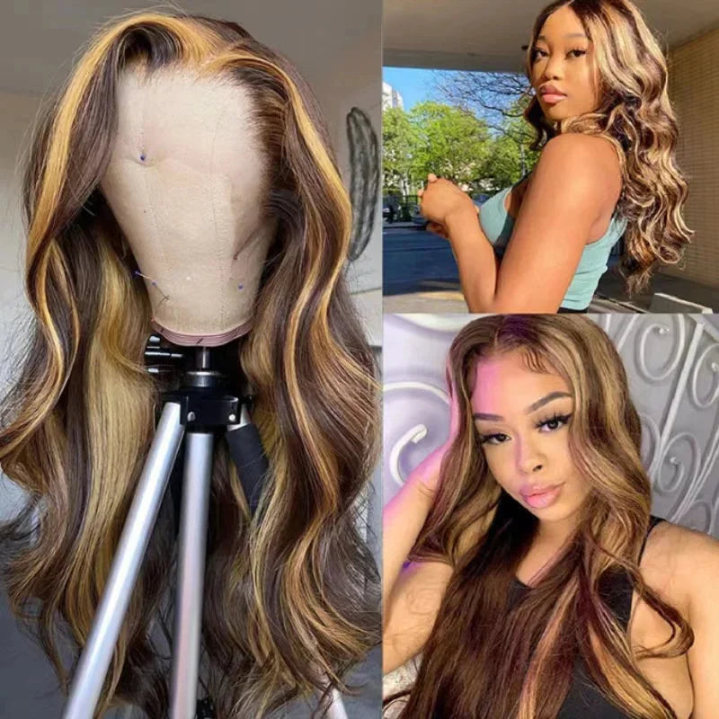 Highlight Wig Human Hair Body Wave 13x6 HD Lace Frontal Wig for Women Choice Cosplay 30 inch Lace Front Wig Human Hair on Sale