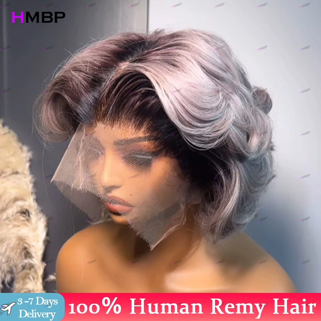 Roote Glueless Lace Frontal Wigs Human Hair Ready To Wear Body Wave 13×4 HD Lace Frontal Wigs Short Bob Brazilian Hair For Women