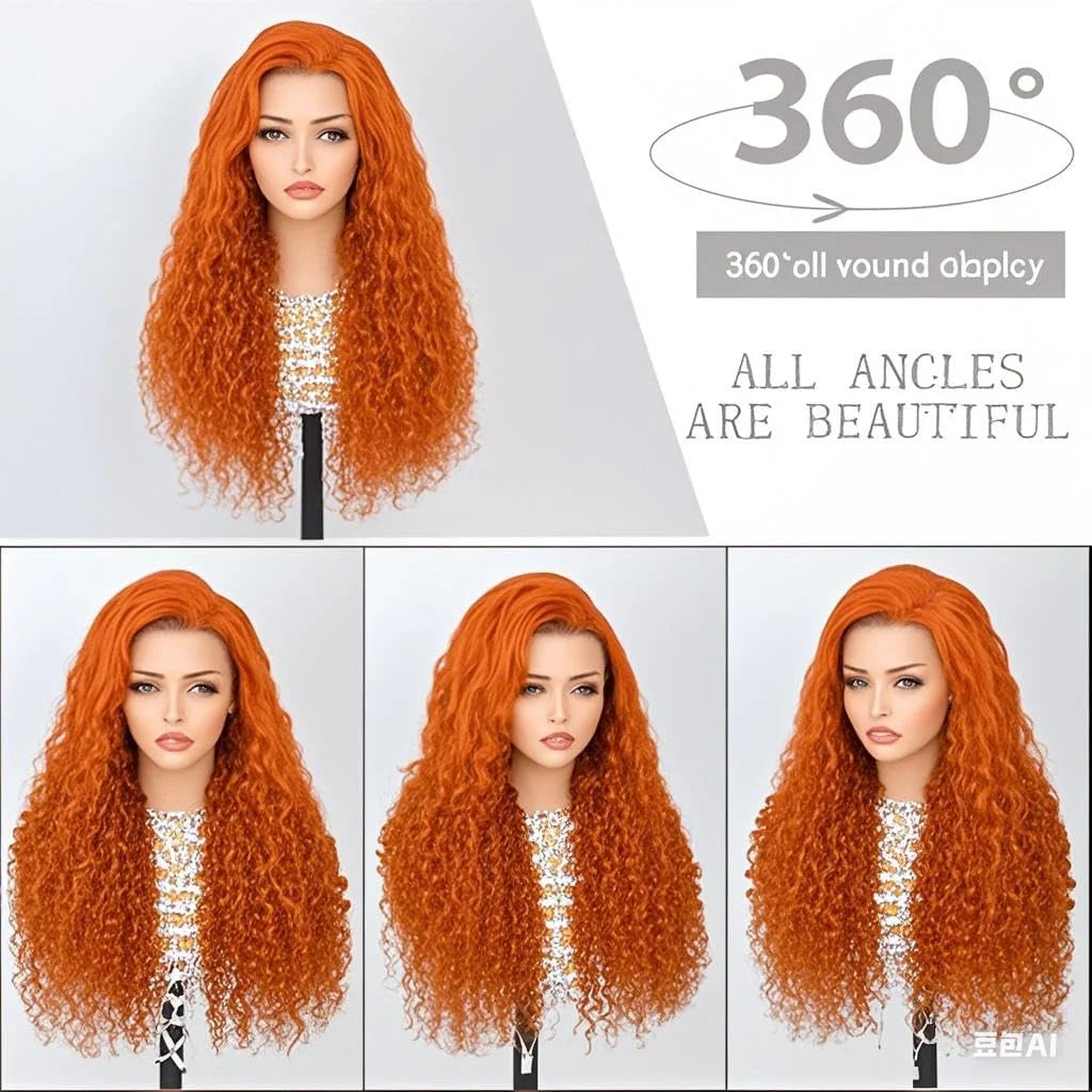 13x4 250% Density Ginger Deep Wave Lace Front Wigs Human Hair 30 Inch Wigs Human Hair HD Lace Front Wigs Human Hair Black Women