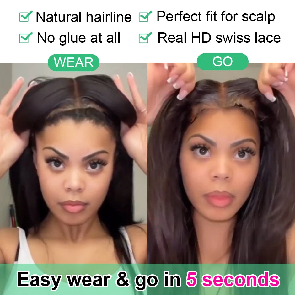 Water Wave Glueless 13*4 Wig  Lace Wig 180% Pre-Plucked Natural Wave Wear Go Glueless Curly Human Hair Wigs For Women