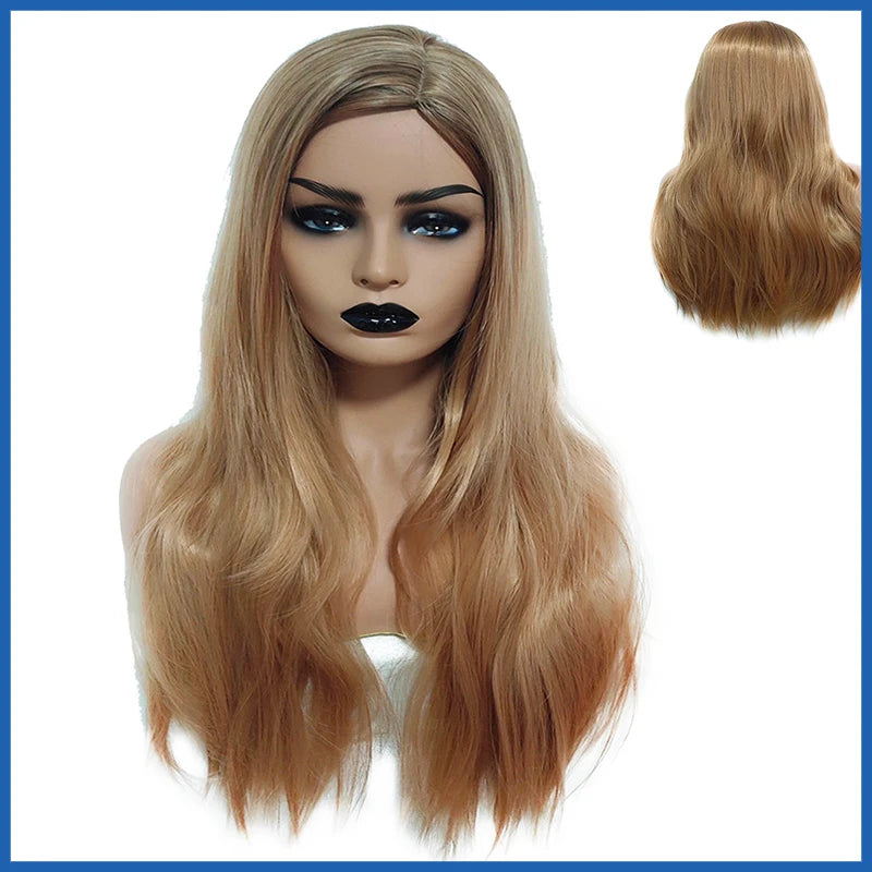Wig CoverFemale Hair Gold Pink synthetic Wigs Women Brazilian Remy Hair Cheap Popular Hairstyles For Straight And Curly Hair