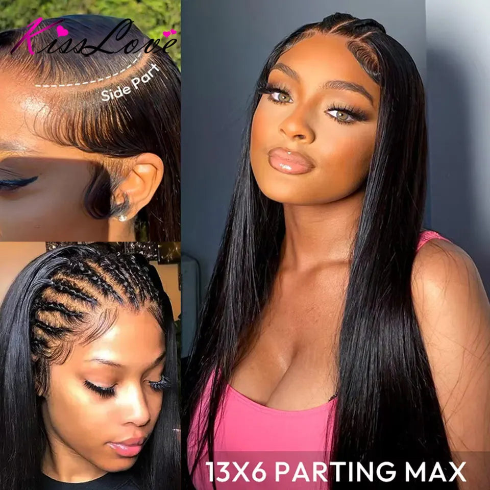 13x4 13x6 Full HD Lace Front Human Hair Wigs Straight 360 Transparent Lace Frontal Wigs Pre Plucked 5x5 Pre-Cut Lace Closure Wig