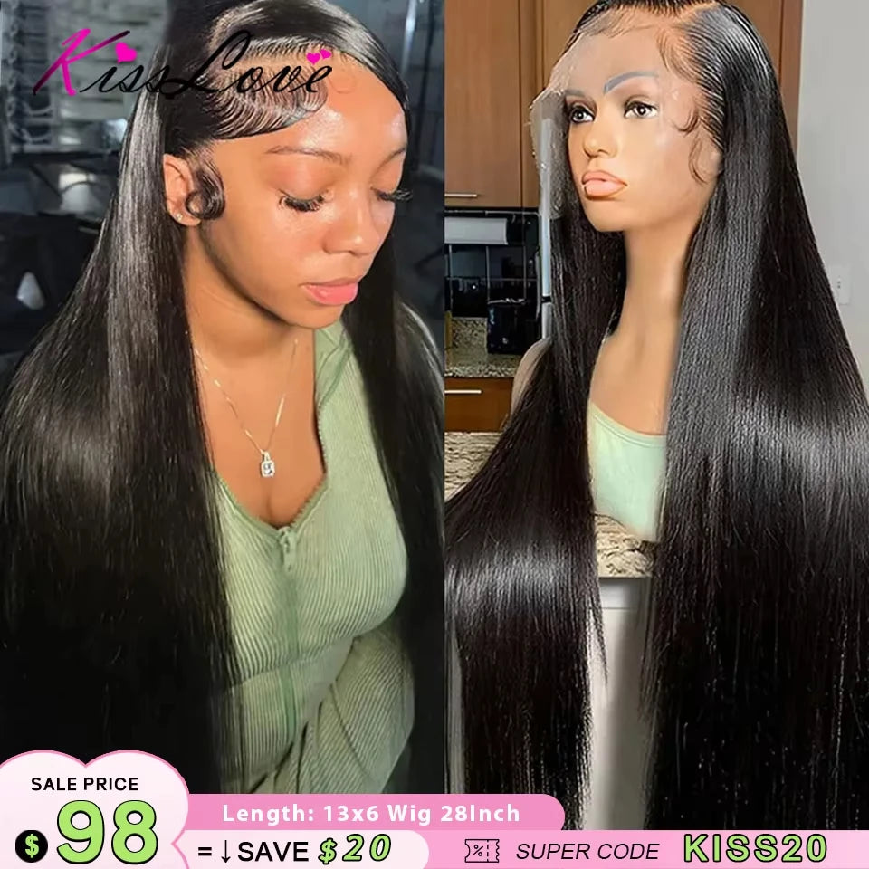 13x4 13x6 Full HD Lace Front Human Hair Wigs Straight 360 Transparent Lace Frontal Wigs Pre Plucked 5x5 Pre-Cut Lace Closure Wig