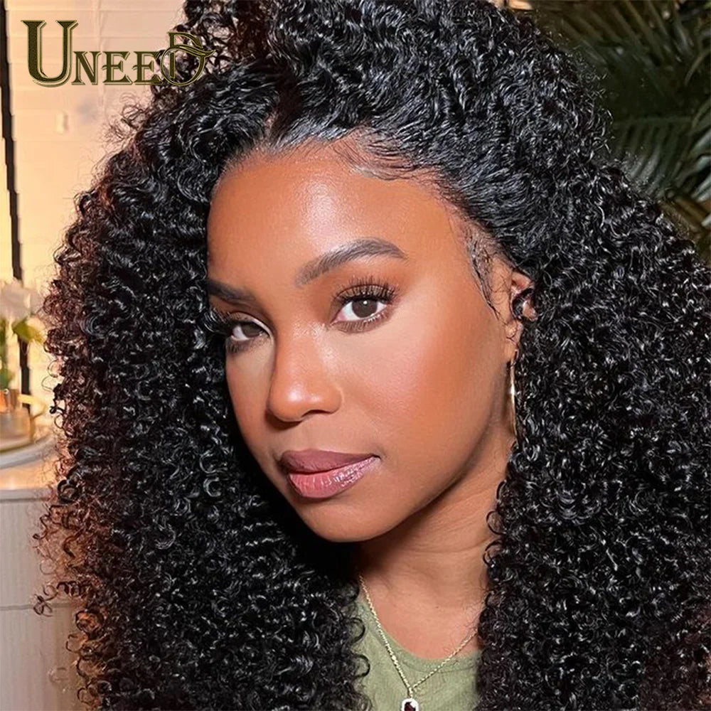 Kinky Curly Wig 13x4 Human Hair Lace Frontal Wigs Mongolian Kinky Curly Human Hair Lace Front Wig For Women 180% 200% Density