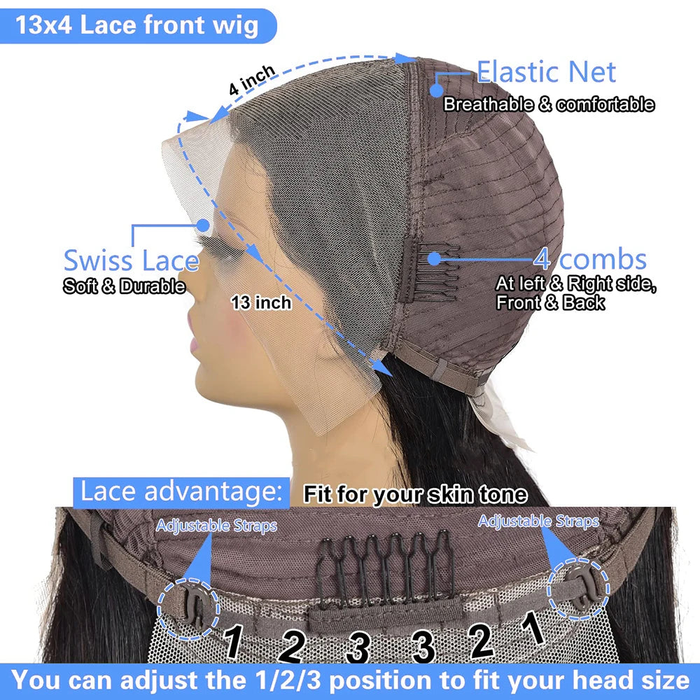 13X4 Water Wave Lace Front Wig Short Curly Bob Wig Pre Plucked 250% Density Deep Wave 100% Virgin Human Hair for Women 10 Inch