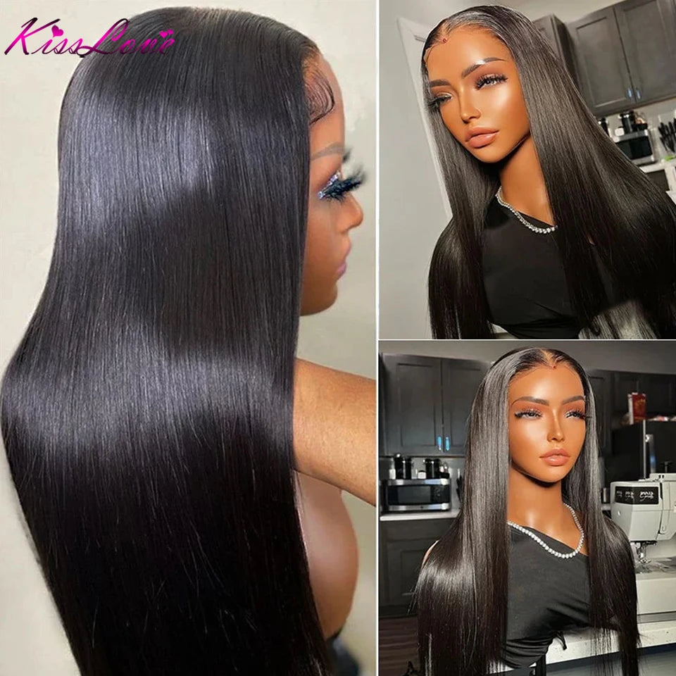 13x4 13x6 Full HD Lace Front Human Hair Wigs Straight 360 Transparent Lace Frontal Wigs Pre Plucked 5x5 Pre-Cut Lace Closure Wig