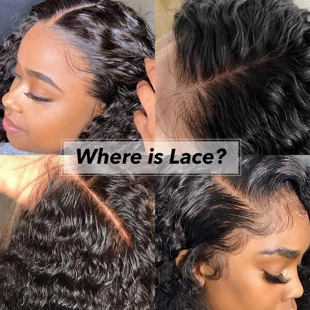 QT Brazilian 13x4 Kinky Curly Lace Front Wigs Transparent Lace Frontal Curly Wigs For Black Women Pre Plucked With Baby Hair