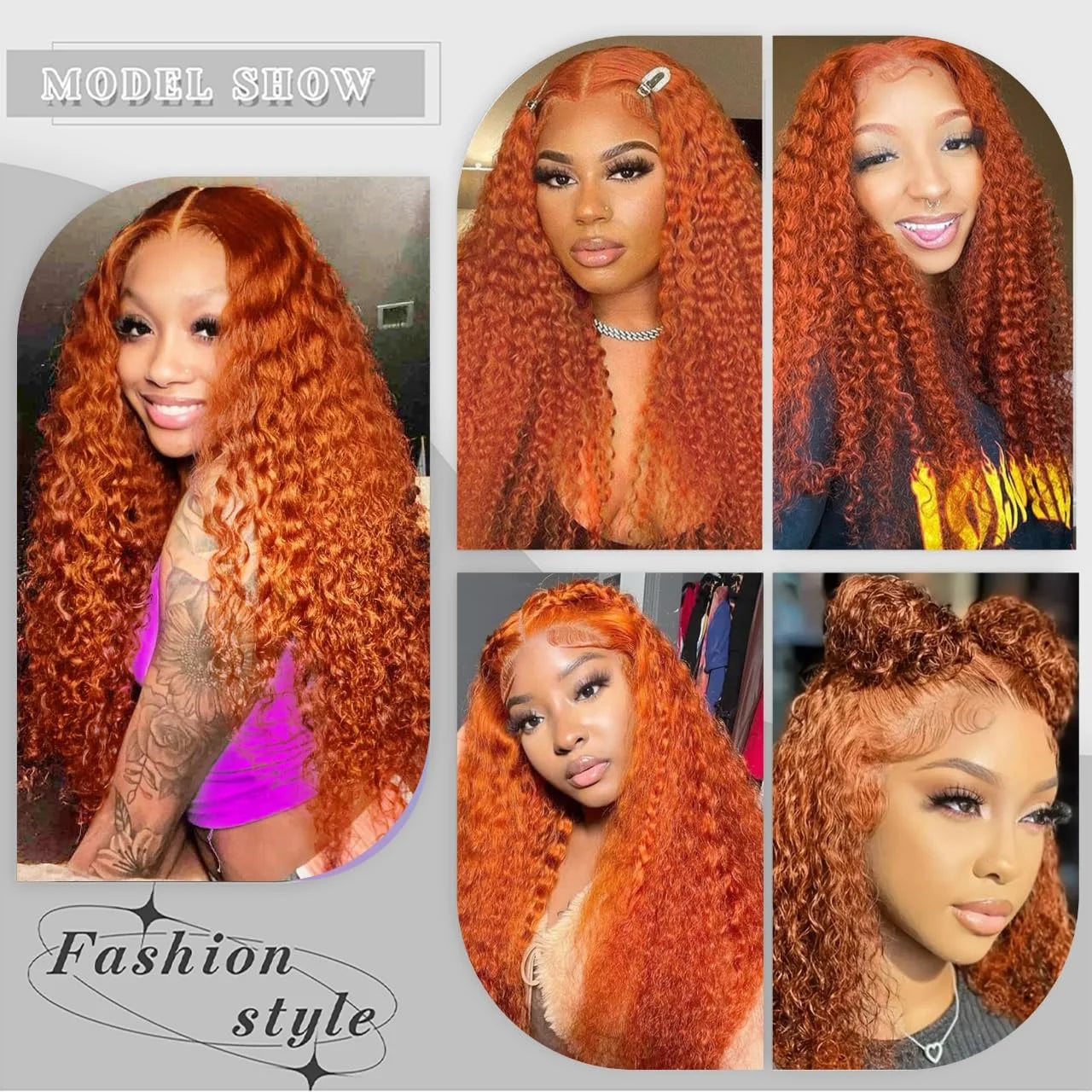 13x4 250% Density Ginger Deep Wave Lace Front Wigs Human Hair 30 Inch Wigs Human Hair HD Lace Front Wigs Human Hair Black Women