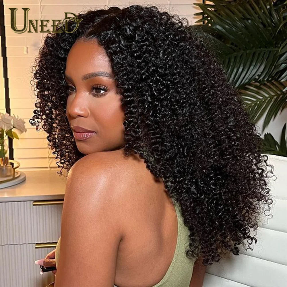 Kinky Curly Wig 13x4 Human Hair Lace Frontal Wigs Mongolian Kinky Curly Human Hair Lace Front Wig For Women 180% 200% Density
