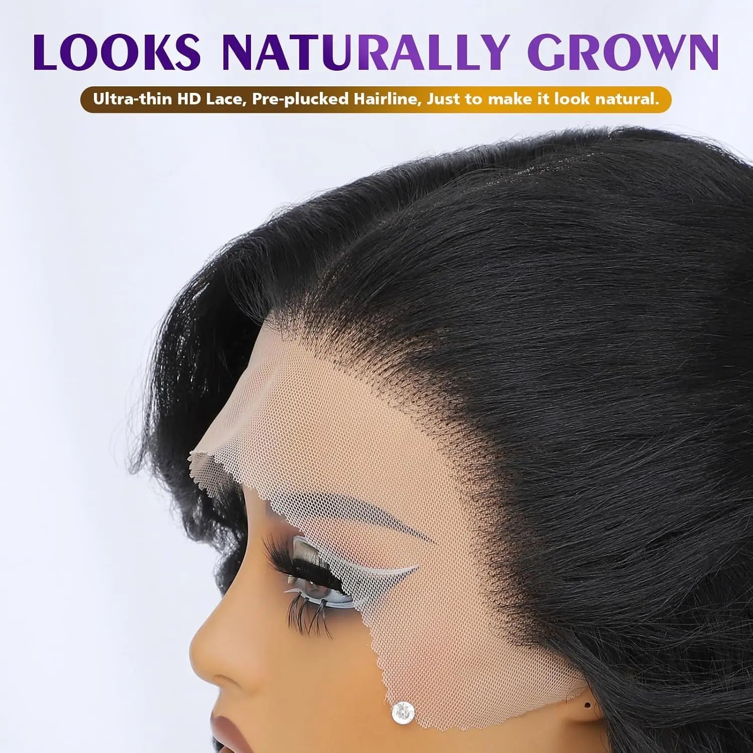 Latisha HD Synthetic Lace Front Wigs Curly Pre Plucked Lace Frontal Wig with Bangs for Women Highlight with Babyhair 24Inch