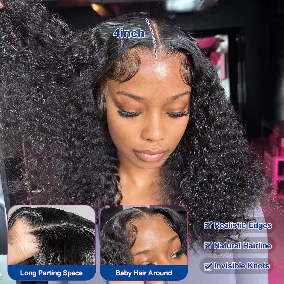 13x4 Short Bob Wigs Virgin Human Hair Jerry Curly Short Bob Wigs 250% Density Loose Deep Wave 4x4 Lace Frontal Wigs For Women