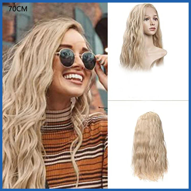 Wig CoverFemale Hair Gold Pink synthetic Wigs Women Brazilian Remy Hair Cheap Popular Hairstyles For Straight And Curly Hair