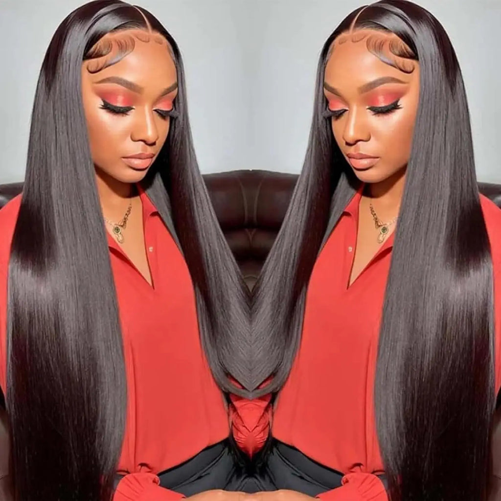 Bone Straight Lace Front Wigs 13x4 Transparent Lace Frontal Wigs Glueless Pre Plucked Lace Wigs Straight Human Hair for Women