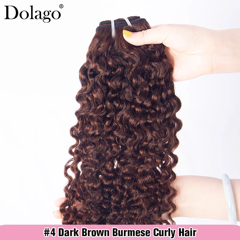 Dark Brown Bundles Human Colored Hair Brown Human Hair Bundles Burmese Curly Bundles Raw 3 Bundle Deals Human Hair