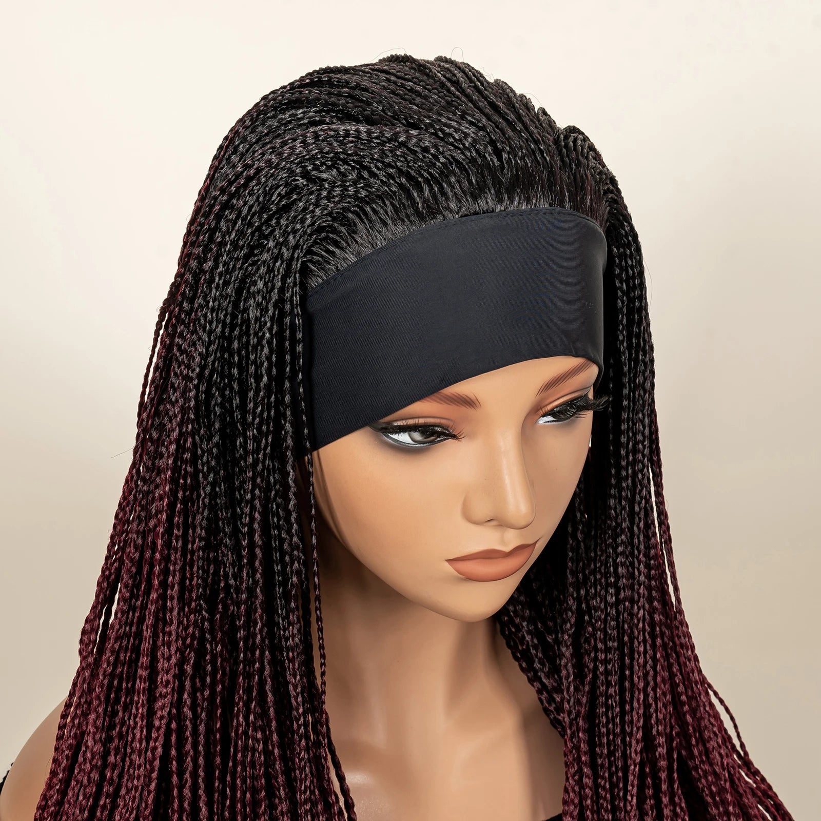 Headband  Braided Wig Synthetic Braid Wig with Hair Band for Women Machine Made Braided Wig 28 Inch Women Wigs