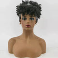 Cosplay Wig Synthetic Hair Afro Kinky Curly Wig With Bangs Headband Wig Short Wigs for Black Women Headgear