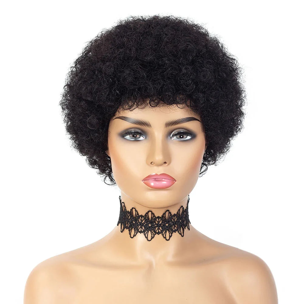 Short Headband Wig Human Hair Water Wave Wigs For Black Woman 6 Inches Brazilian Remy Human Hair Glueless Full Machine Made