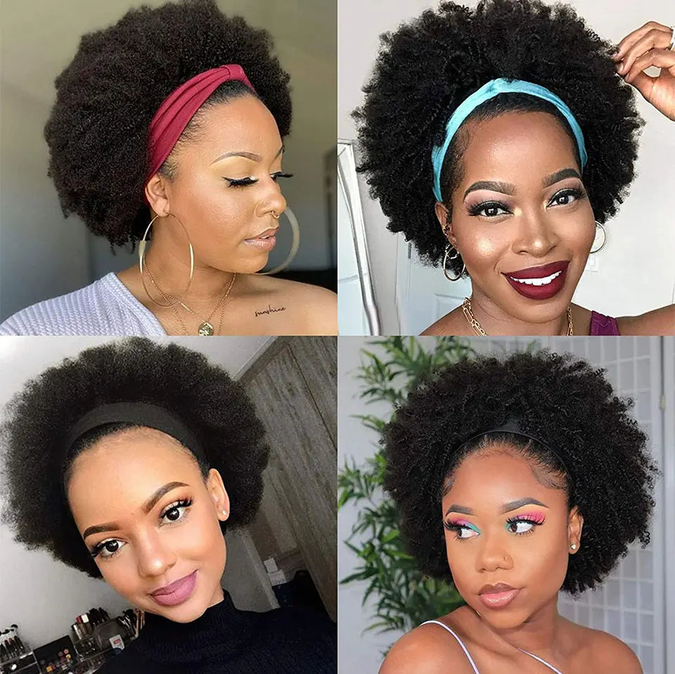 Short Headband Wig Human Hair Water Wave Wigs For Black Woman 6 Inches Brazilian Remy Human Hair Glueless Full Machine Made
