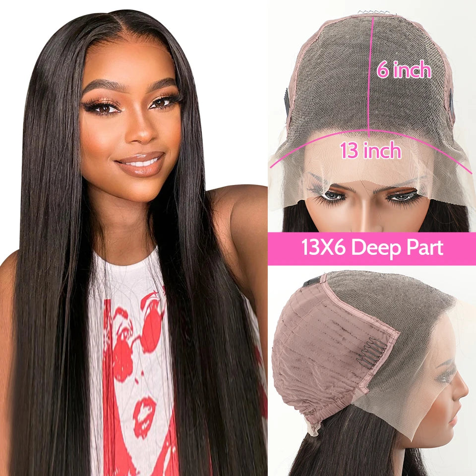 HD Lace Frontal Wig 13x6 Transparent Lace Frontal Human Hair Wigs Bone Straight Preplucked Wigs For Women On Sale ISEE Hair