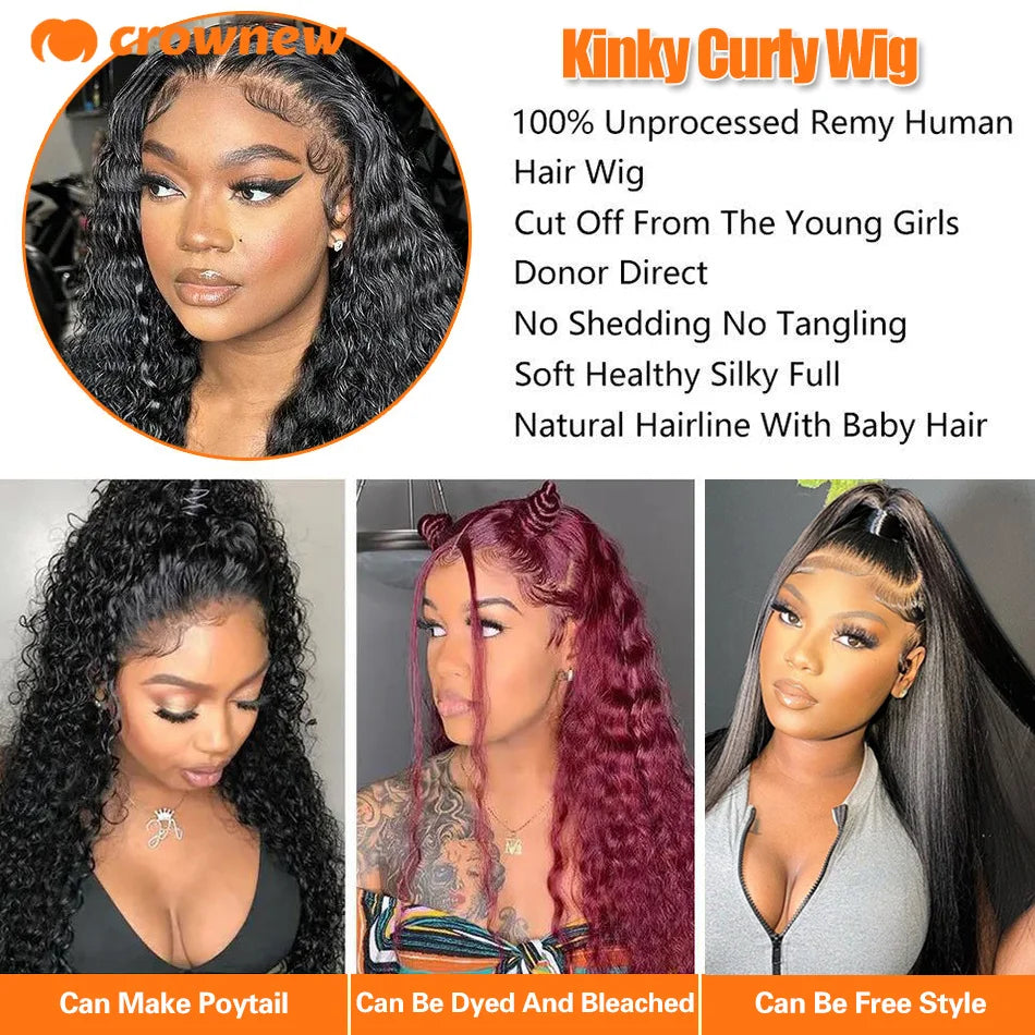 Glueless Wigs Curly Human Hair Wig 13x6 HD Lace Front Human Hair Wig Loose Water Wave Curly 13x4 Lace Frontal Wig Human Hair