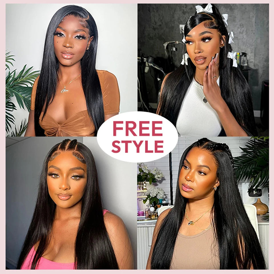 13x4 13x6 Full HD Lace Front Human Hair Wigs Straight 360 Transparent Lace Frontal Wigs Pre Plucked 5x5 Pre-Cut Lace Closure Wig