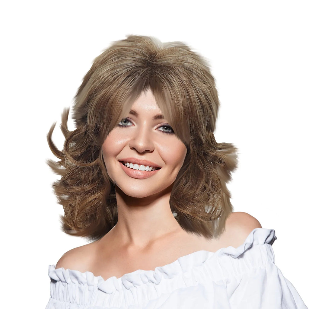 Wig CoverFemale Hair Gold Pink synthetic Wigs Women Brazilian Remy Hair Cheap Popular Hairstyles For Straight And Curly Hair