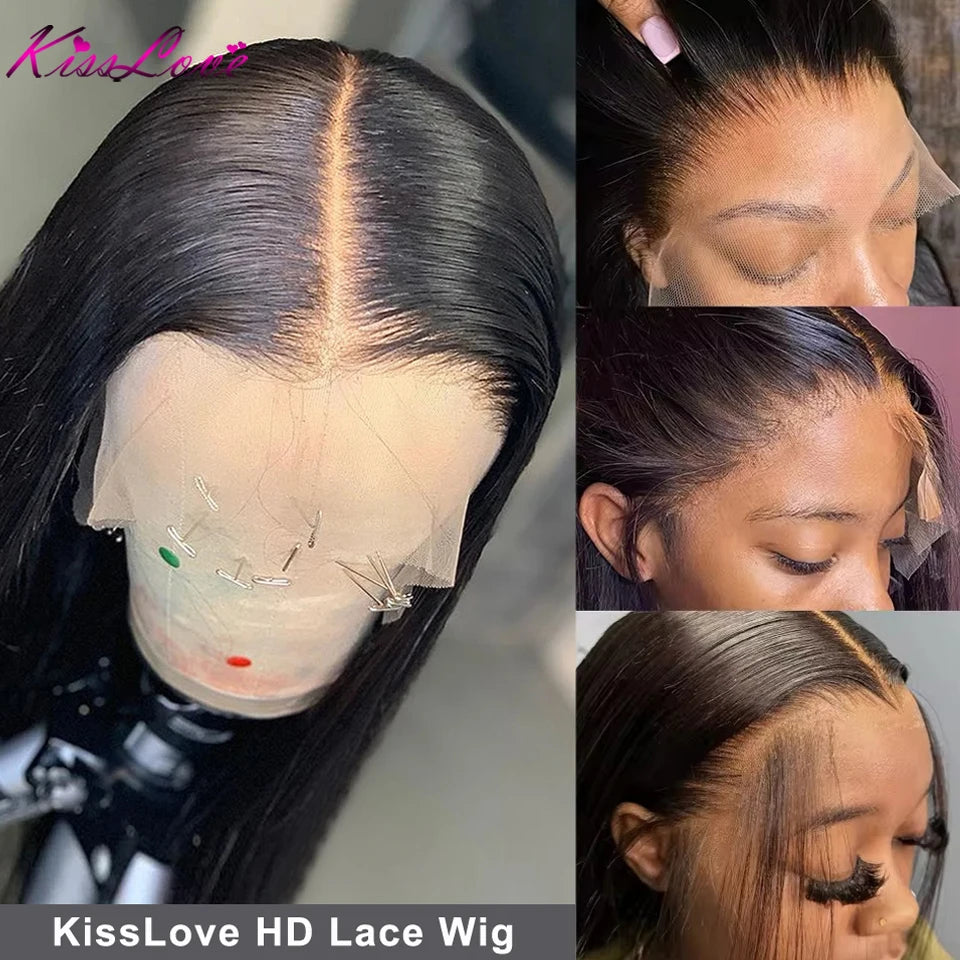 13x4 13x6 Full HD Lace Front Human Hair Wigs Straight 360 Transparent Lace Frontal Wigs Pre Plucked 5x5 Pre-Cut Lace Closure Wig