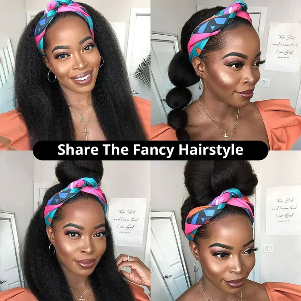 Women's Headband Wig Human Hair Straight Brazilian Wigs For Black Women Remy Full Machine Made Fast Delivery