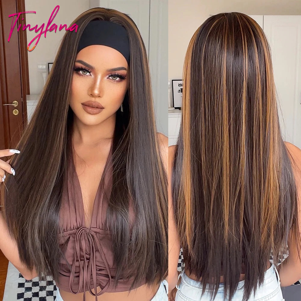 Curly Headband Synthetic Wigs Natural Black Long Women's Headband Wig Deep Water Wave Bohemian Hair For Black Women Fake Hair