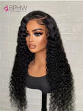 Water Wave Frontal Wig Human Hair Curly Human Hair Wig Transparent Lace Wig 13x4 Water Wave Wigs 200 Density Natural Color Wigs
