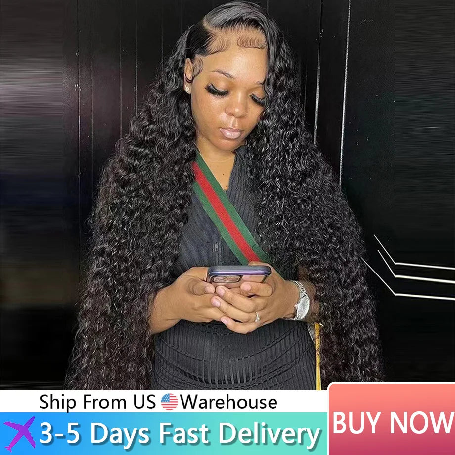 42 Inch Curly wigs Deep Wave Frontal Wig 13x6 Hd Lace Frontal Wig Brazilian Pre Plucked Glueless 13x4 Human Hair Wigs For Women