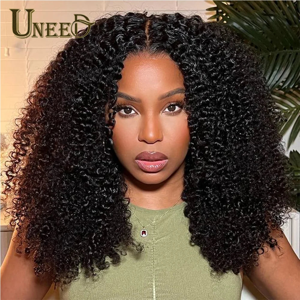 Kinky Curly Wig 13x4 Human Hair Lace Frontal Wigs Mongolian Kinky Curly Human Hair Lace Front Wig For Women 180% 200% Density