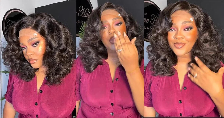 12A Raw Donor Human Hair Wigs 13x4 HD Lace Frontal 250% Density Unprocessed Vietnamese Double Drown Bouncy Wave Lace Frontal Wig