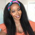 Headband Wigs Human Hair For Black Women Brazilian Remy Kinky Straight Human Hair Wig Ready To Wear And Go Beginner Friendly