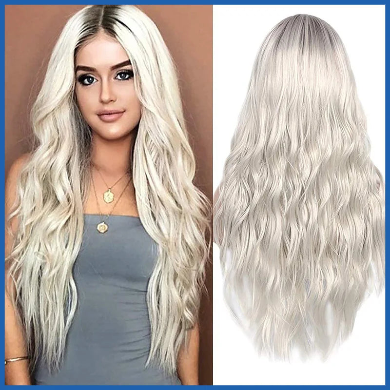 Wig CoverFemale Hair Gold Pink synthetic Wigs Women Brazilian Remy Hair Cheap Popular Hairstyles For Straight And Curly Hair