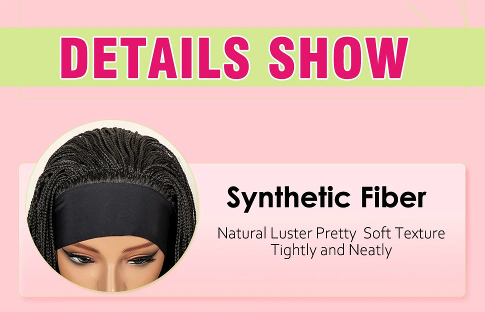 Headband  Braided Wig Synthetic Braid Wig with Hair Band for Women Machine Made Braided Wig 28 Inch Women Wigs
