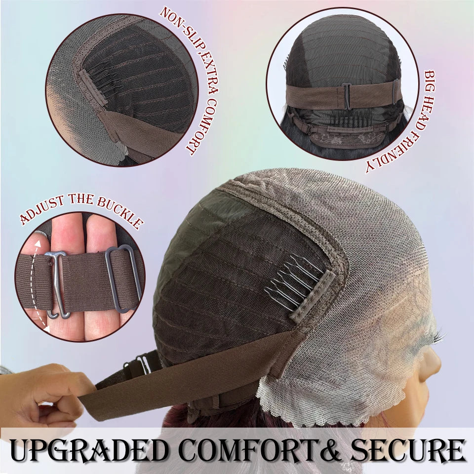 Latisha Synthetic HD Lace Front Wigs Curly Pre Plucked Lace Frontal Wig with Bangs for Women Highlight 13X6 13X5X1 with Babyhair