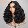 Umi 230% Glueless Human Hair Wavy 13x4 Transparent Lace Front Wigs For Women Body Wave Lace Frontal Wig Short Bob Wig Human Hair
