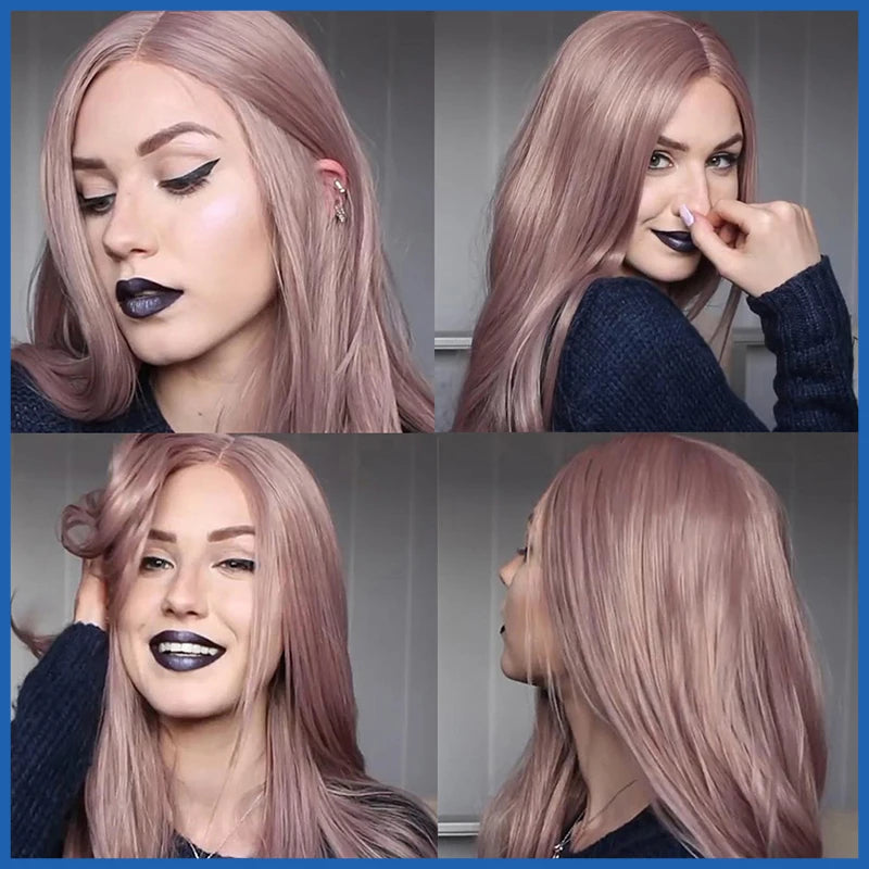 Wig CoverFemale Hair Gold Pink synthetic Wigs Women Brazilian Remy Hair Cheap Popular Hairstyles For Straight And Curly Hair