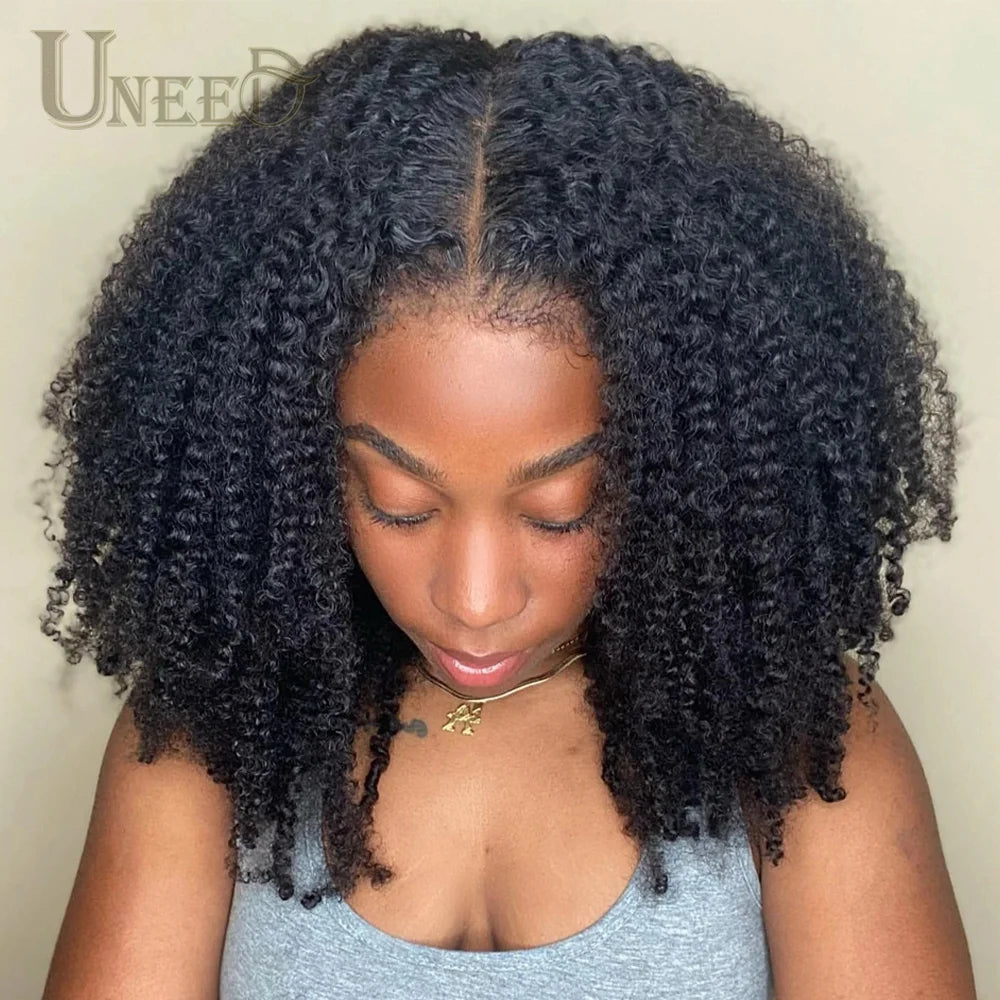 Kinky Curly Wig 13x4 Human Hair Lace Frontal Wigs Mongolian Kinky Curly Human Hair Lace Front Wig For Women 180% 200% Density