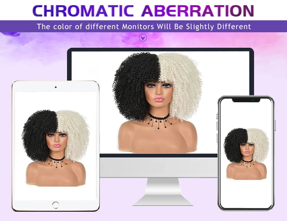 Latisha Synthetic HD Lace Front Wigs Curly Pre Plucked Lace Frontal Wig with Bangs for Women Highlight 13X6 13X5X1 with Babyhair