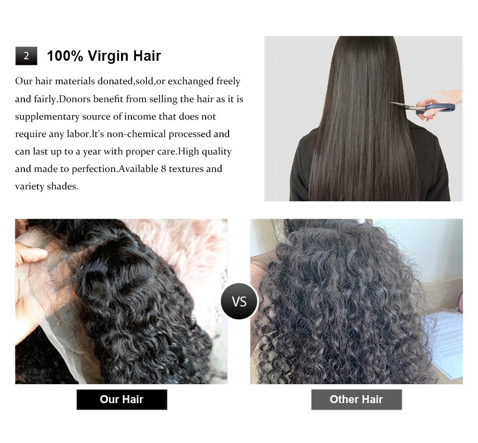 360 Full Invisi Strap Drawstring Sung HD Lace 30 Inch Human Hair Wigs 250% Density Water Kinky Curly Pre Plucked Glueless Black