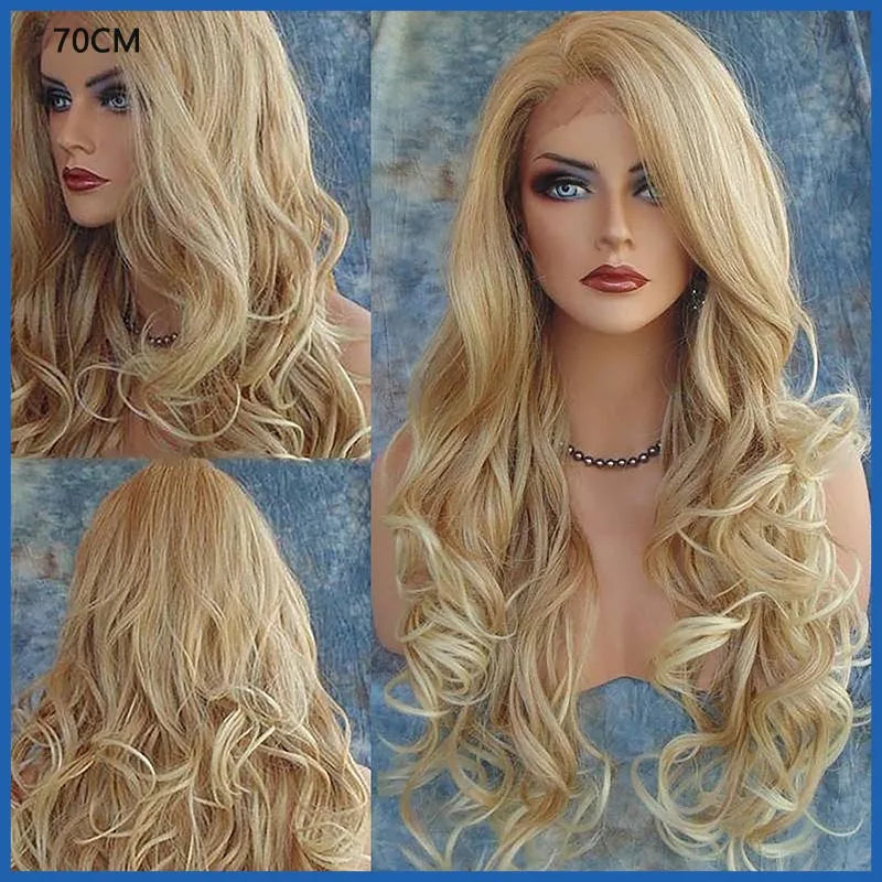 Wig CoverFemale Hair Gold Pink synthetic Wigs Women Brazilian Remy Hair Cheap Popular Hairstyles For Straight And Curly Hair