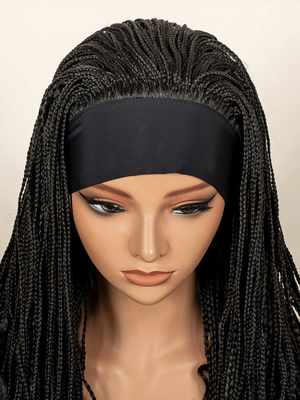 Headband  Braided Wig Synthetic Braid Wig with Hair Band for Women Machine Made Braided Wig 28 Inch Women Wigs